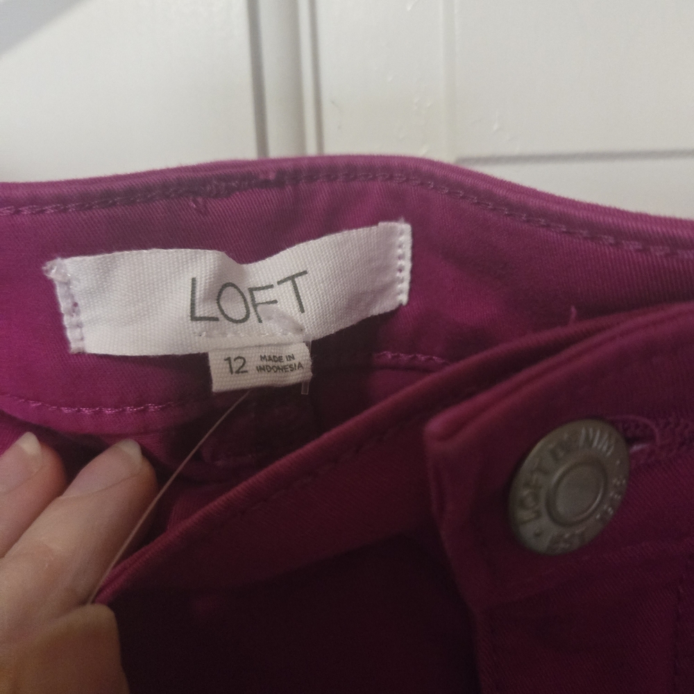 NWOT LOFT Pink Straight-Leg Pants - Picture 5 of 7